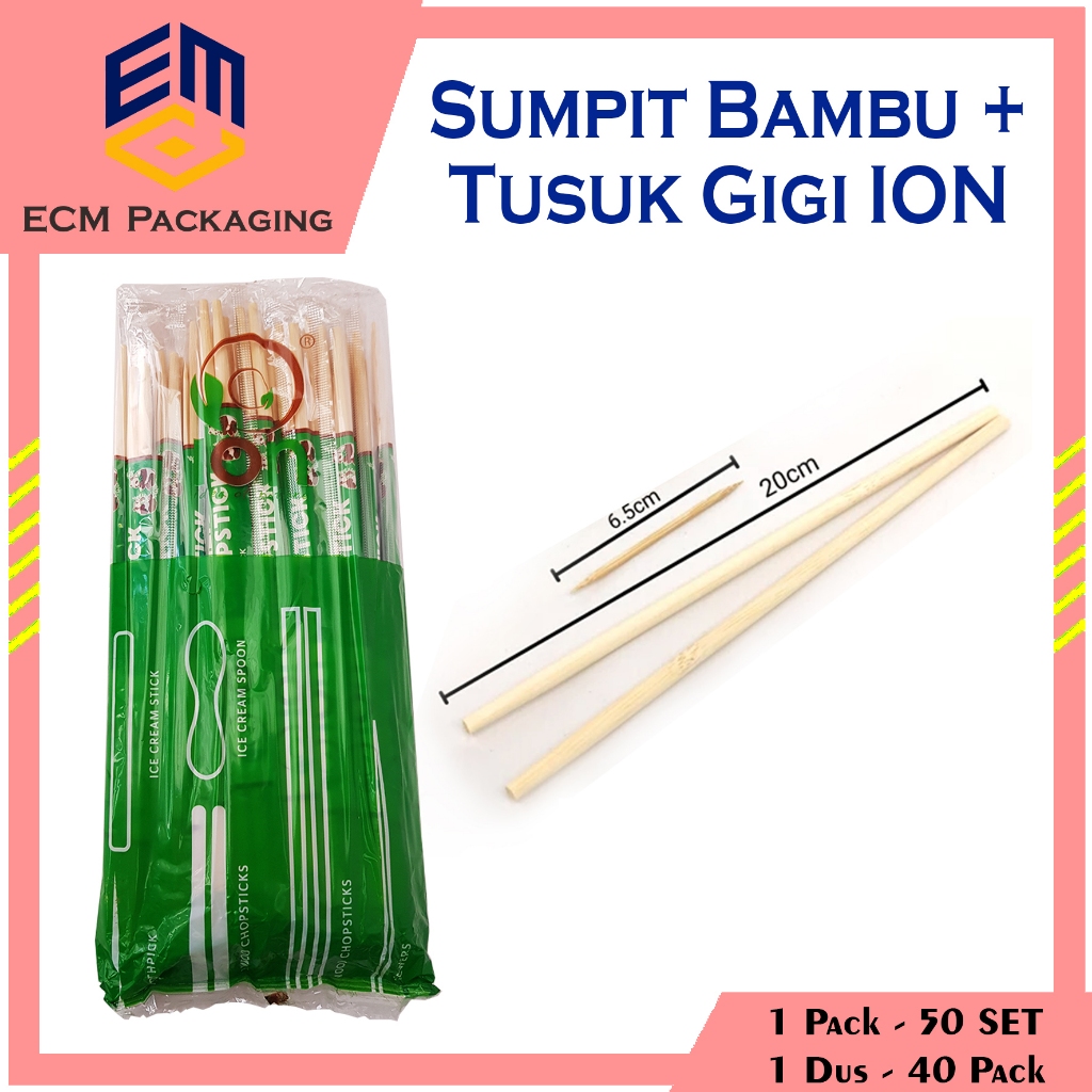 Jual Sumpit Bambu + Tusuk Gigi ION 50set / Sumpit Steril / Sumpit Kayu ...