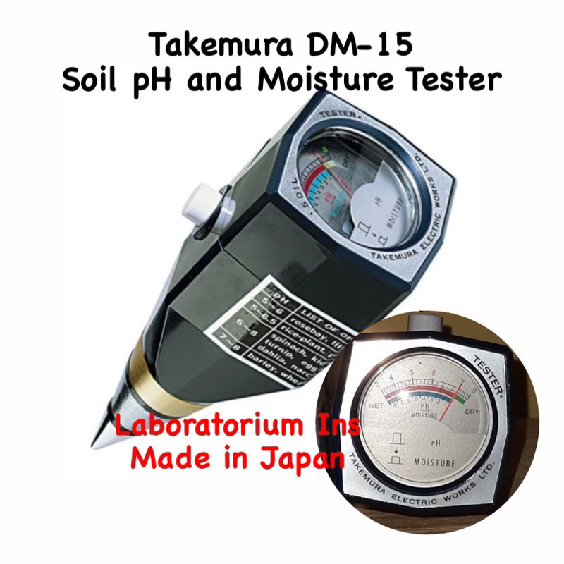 TAKEMURA Electric Works Soil Acidity pH Meter Tester DEMETRA DM-3 made in  Japan