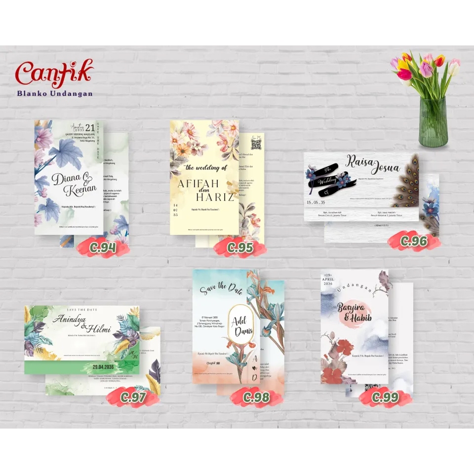 Jual UNDANGAN WEDDING CETAK (Free Kemasan + Label Nama) - EDISI CANTIK ...
