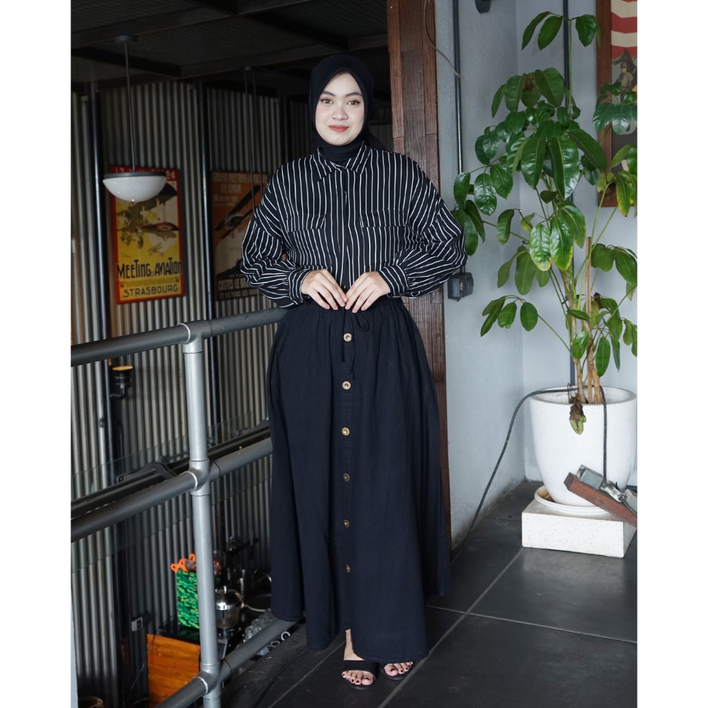 Jual Rok Muslim Wanita Lebar Mayung Soft Jeans Panjang 95cm Fit Bb 43 ...