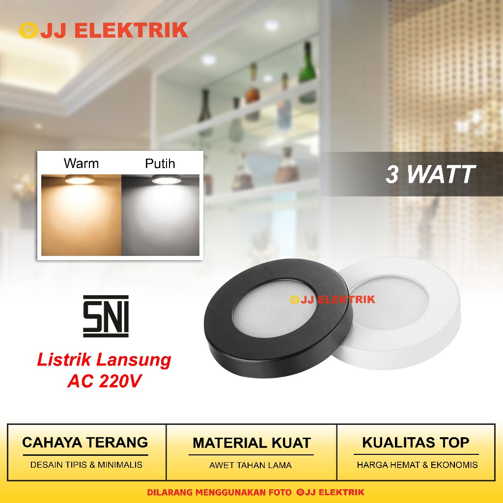 Jual Lampu LED Tempel Plafon Mini 3W - Downlight Kecil, Terang ...