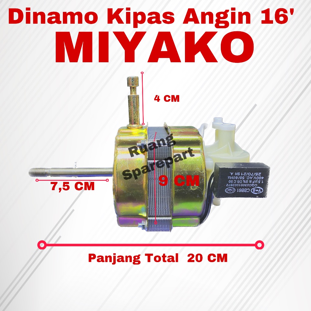  Jual DINAMO KIPAS ANGIN MIYAKO BERDIRI/DINDING TANPA REMOTE / SPUL Bildidee 