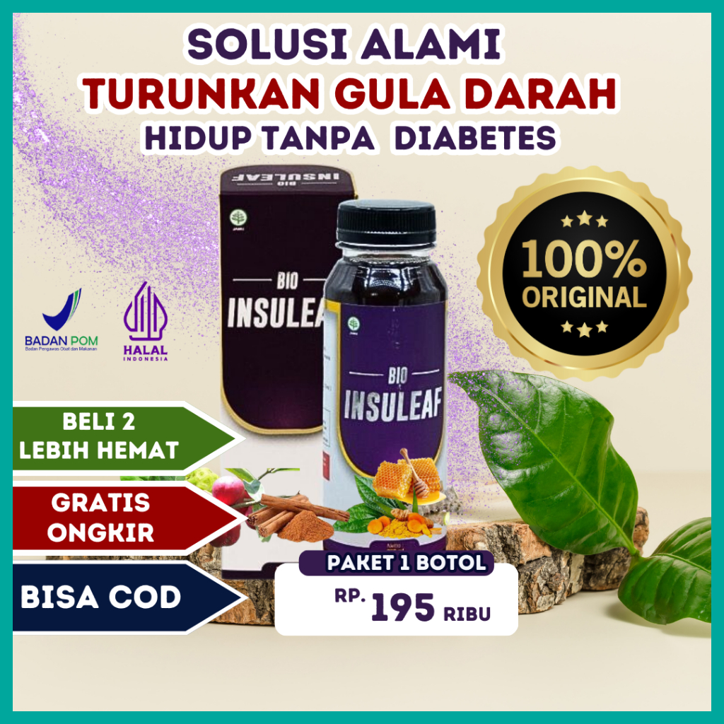 Jual Bio Insuleaf Herbal Alami Diabetes Kencing Manis Turunkan Gula