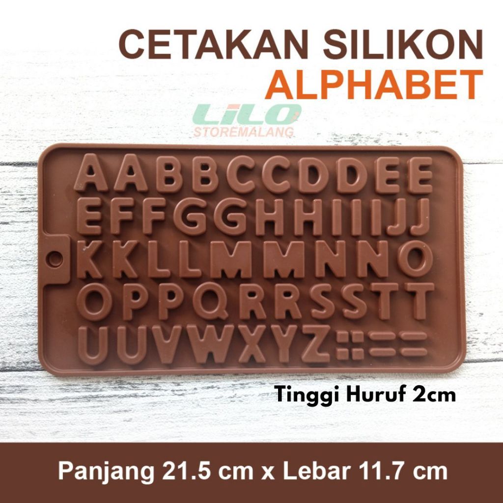 Jual Cetakan Silikon Huruf Alfabet Abjad ABCD Coklat Puding L93 ...