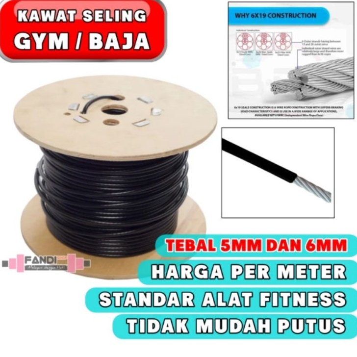 Jual Harga Terbaik Waktu Terbatas Tali Kawat Gym Alat Fitness Baja Wire