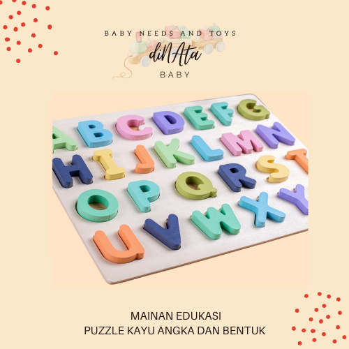 Jual [ DINATA Baby ] Mainan Puzzle ABC Dan Angka Timbul Jumbo / Mainan ...