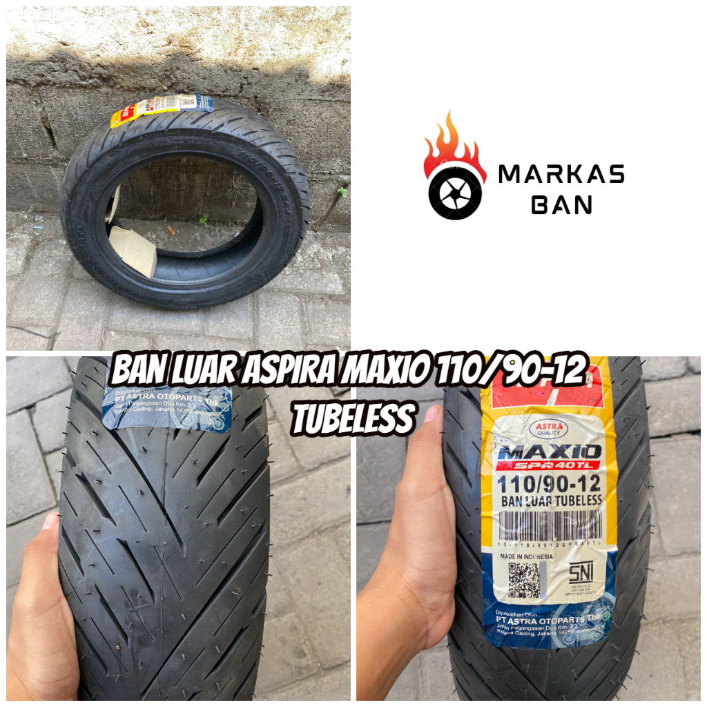 Jual BAN LUAR ASPIRA MAXIO SPR DAN RAVE 100/90-12 110/90-12 TUBELESS ...