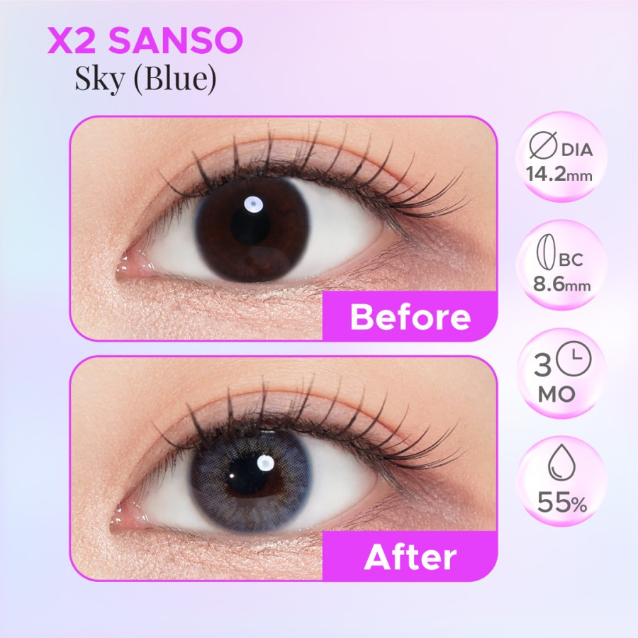 Jual Mikeda -Softlens X2 New Sanso Color Sky Blue | Shopee Indonesia