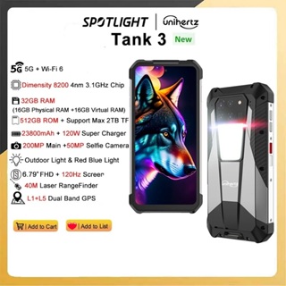 8849 TANK3-A leading 5G Ultimate Rugged Phone, with Dimensity 8200,  23800mAh, 32+512GB Large Memory. 