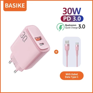 (HOT)BASIKE Kabel Charger iphone Fast Charging 30W Charger Type C USB for Samsung Xiaomi Vivo OPPO
