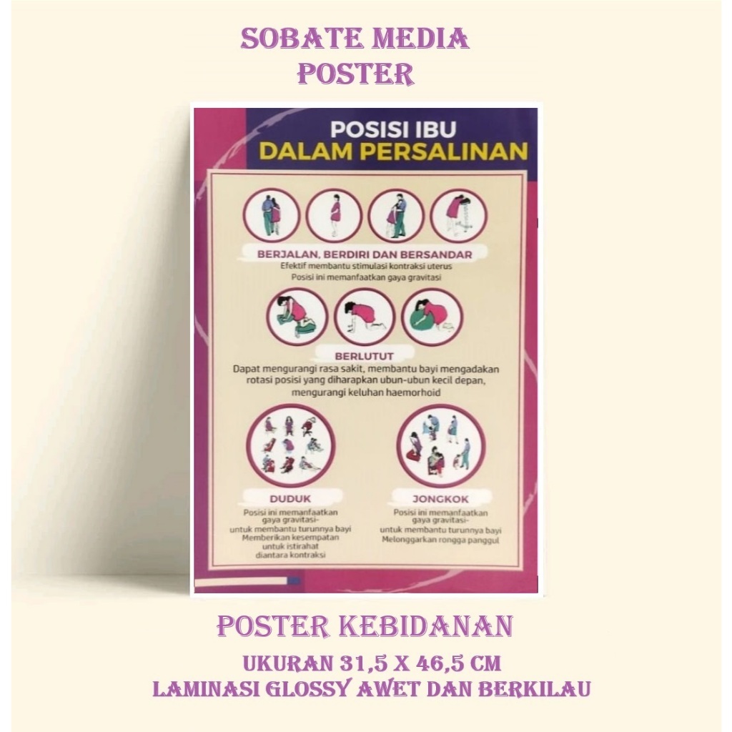 Jual Poster Posisi Ibu Dalam Persalinan Poster Kebidanan Poster Apn Shopee Indonesia 4414