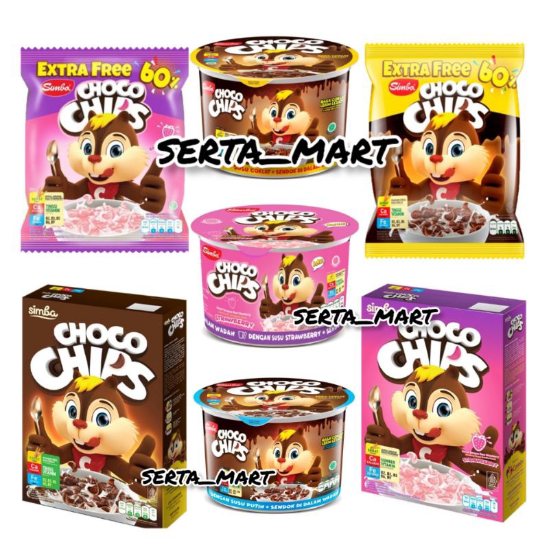 Jual Simba Choco Chips Cereal Cokelat Box 150gr / Cup Vanilla ...