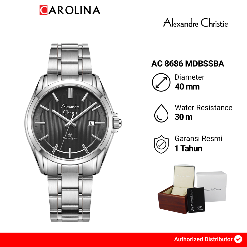 Jual Jam Tangan Pria Alexandre Christie Classic Steel AC 8686 MDBSSBA
