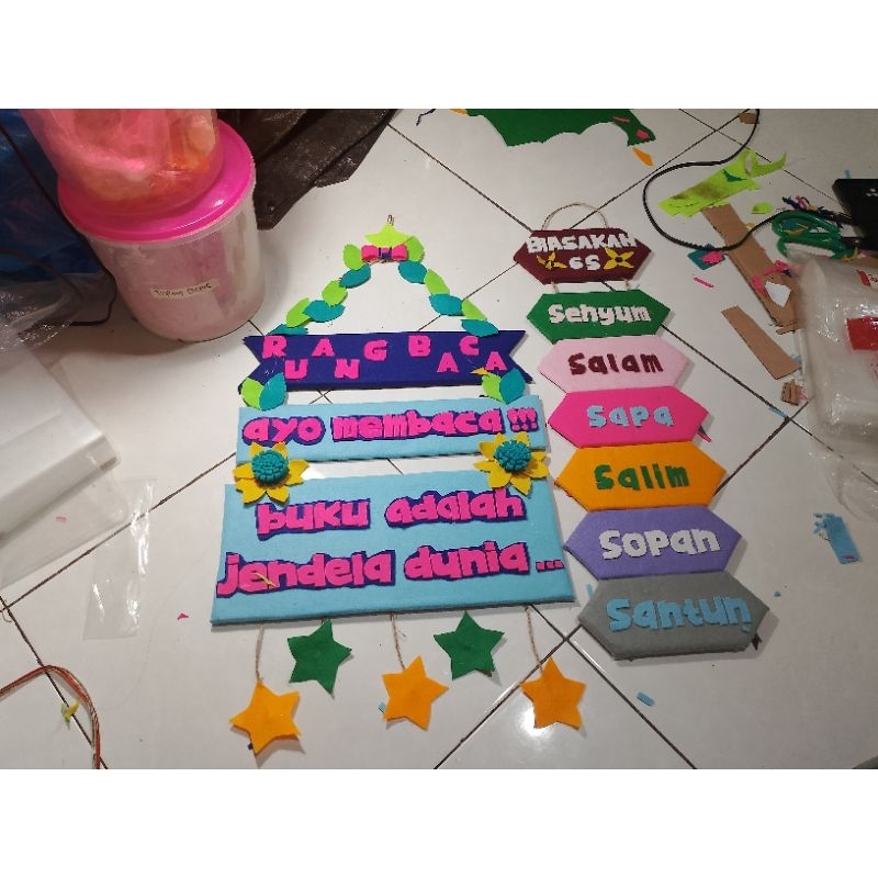 ready COD hiasan tulisan flanel kalimantan 2