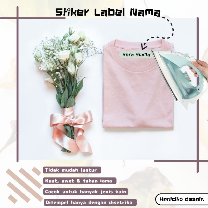 Jual Stiker label nama baju | stiker label nama custom | stiker kain ...