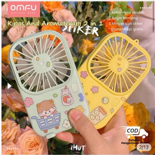 Jual Kipas Portable kotak dengan sticker dan aromatherapy | Shopee ...