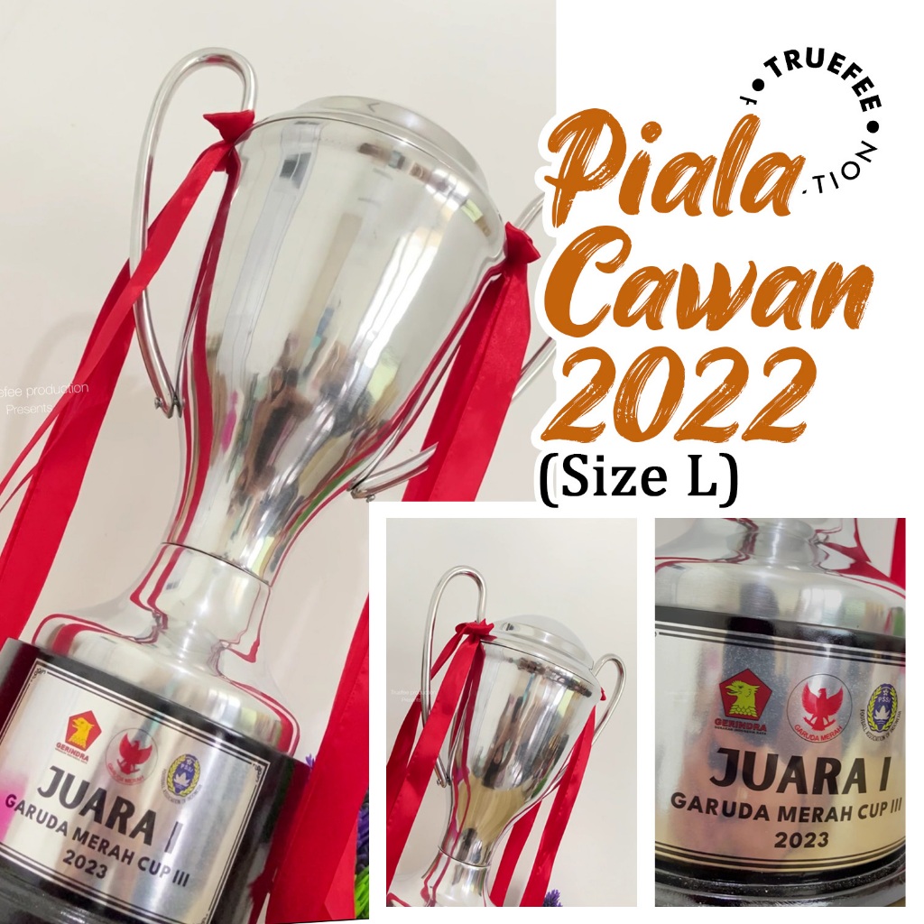 Jual PIALA LOGAM ALUMUNIUM CAWAN 2022 SIZE L CHAMPIONS CUP TROPHY TROPI ...
