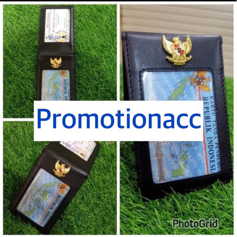 Jual Name Tag Id Card Saku Garuda Hitam Dof Dua Sisi PREMIUM