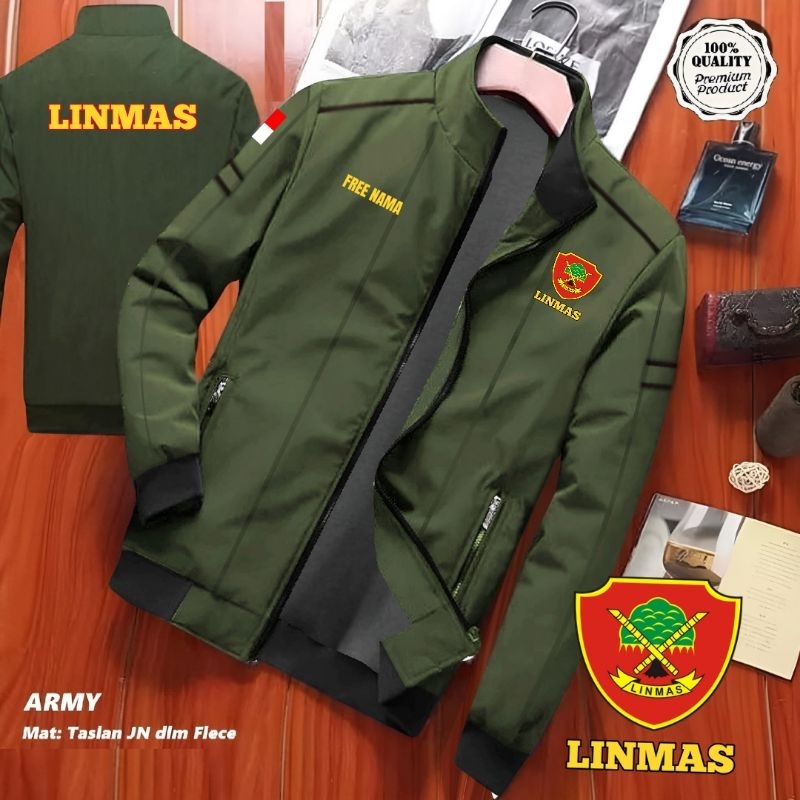 Jual JAKET LINMAS FREE NAMA WATERPROOF BOLAK BALIK SABLON TERBARU ...