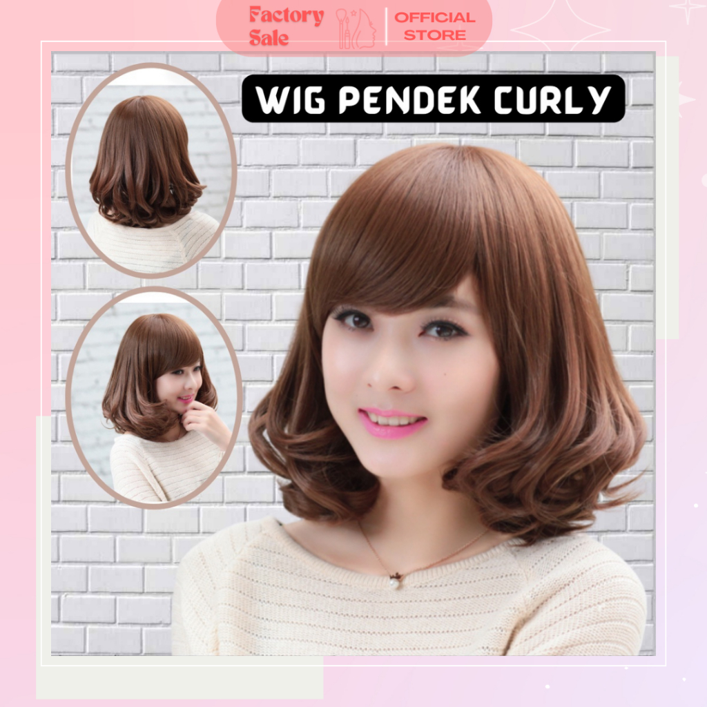 Jual Wig Rambut Dewasa Full Lace Pendek Bergelombang Short Hair