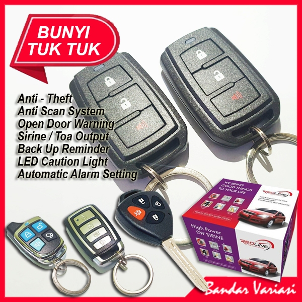 Jual Alarm Mobil Universal Anti Maling Premium Remote Modul Toa Sirine ...