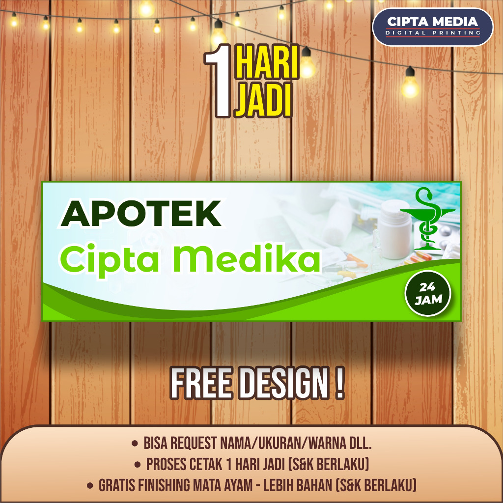 Jual Spanduk apotek Banner apotek free design | Shopee Indonesia