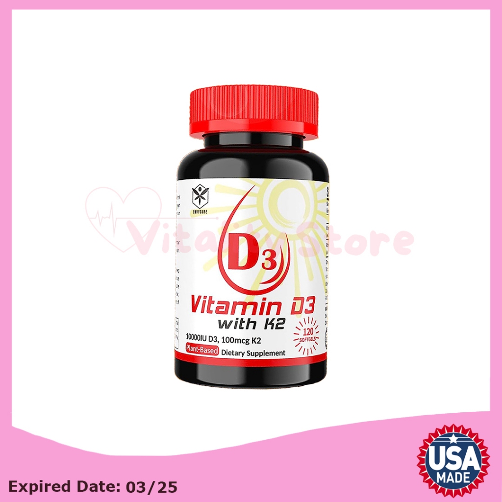 Jual EnvyCure Vitamin D3 + K2, Vitamin D3 10000 IU Vitamin K2 MK7 100 ...