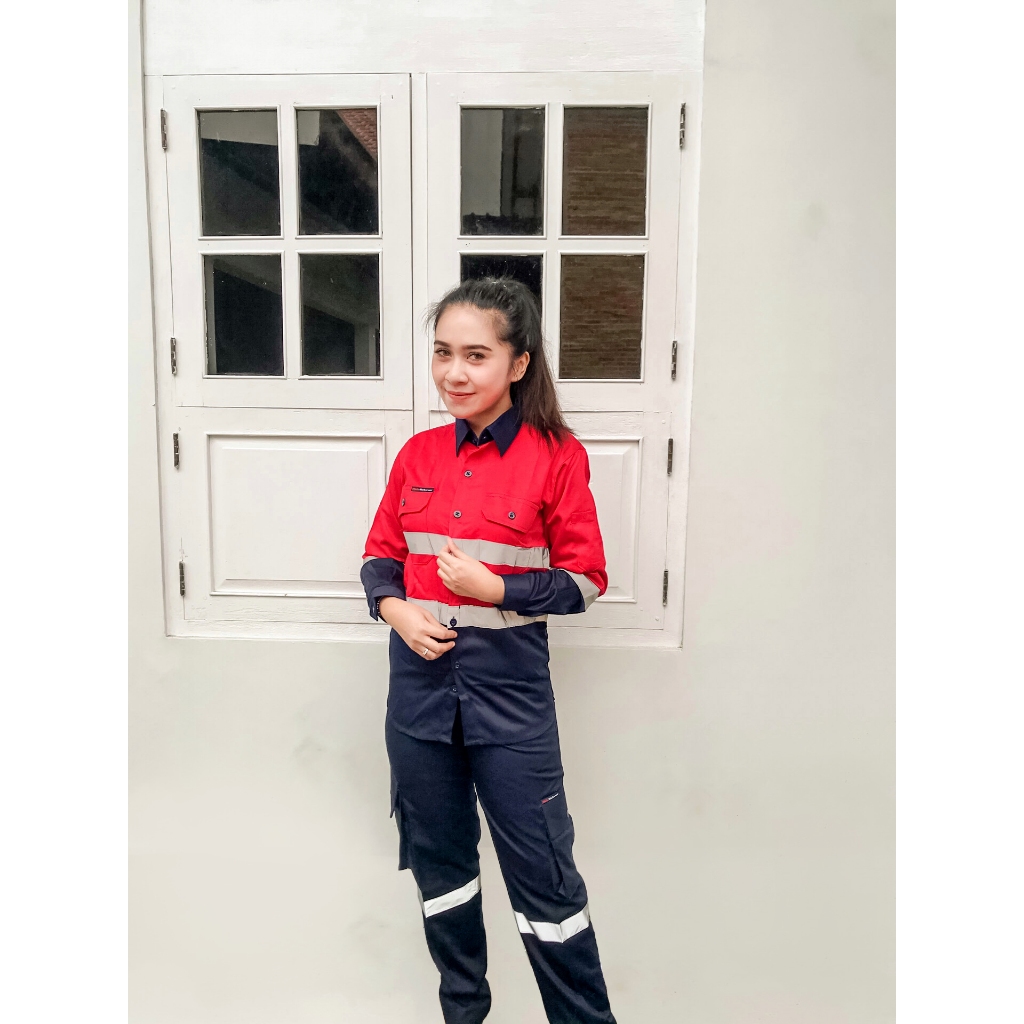 Jual Mokoworkwear Wearpack Red Navy Baju Safety Baju Kerja Tambang Seragam Premium