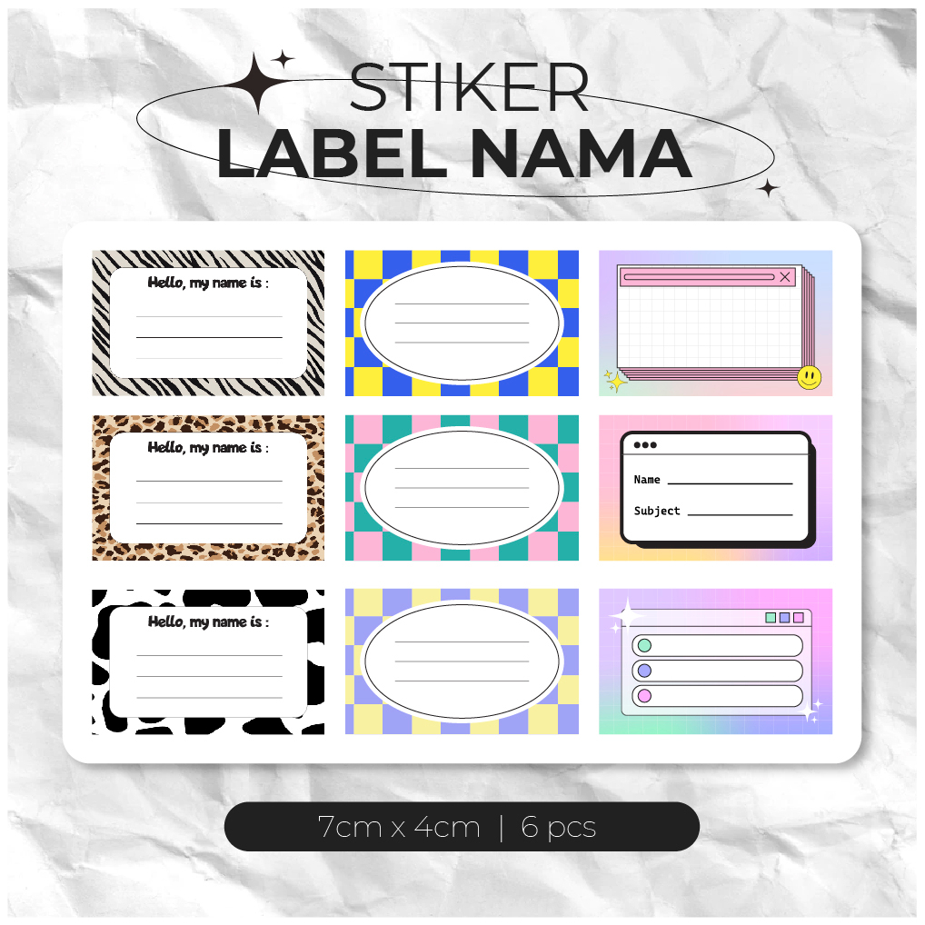 Jual STIKER LABEL NAMA BUKU \ STIKER KOTAK NAMA AESTHETIC Shopee