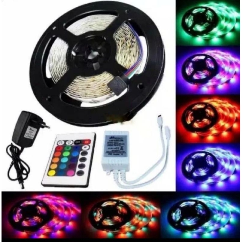 Jual Led Strip RGB 3528+Remote+Controler Modul+Adaptor 12V 2A 4Meter ...