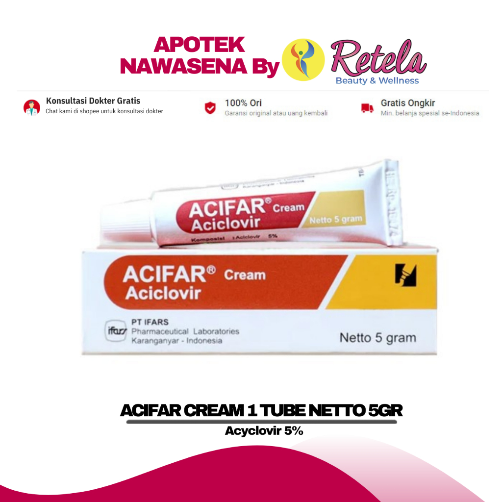 Jual ACIFAR CREAM 5GR ( Acyclovir 5% ) | Shopee Indonesia