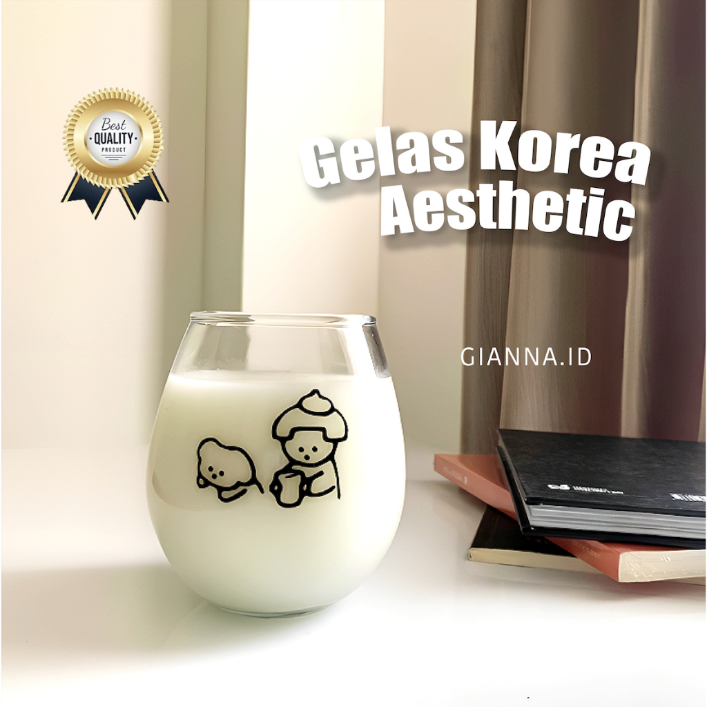 Jual New Arrival Design Illustrated By 2ple Korea Gelas Korea Aesthetic Gelas Kaca 6250