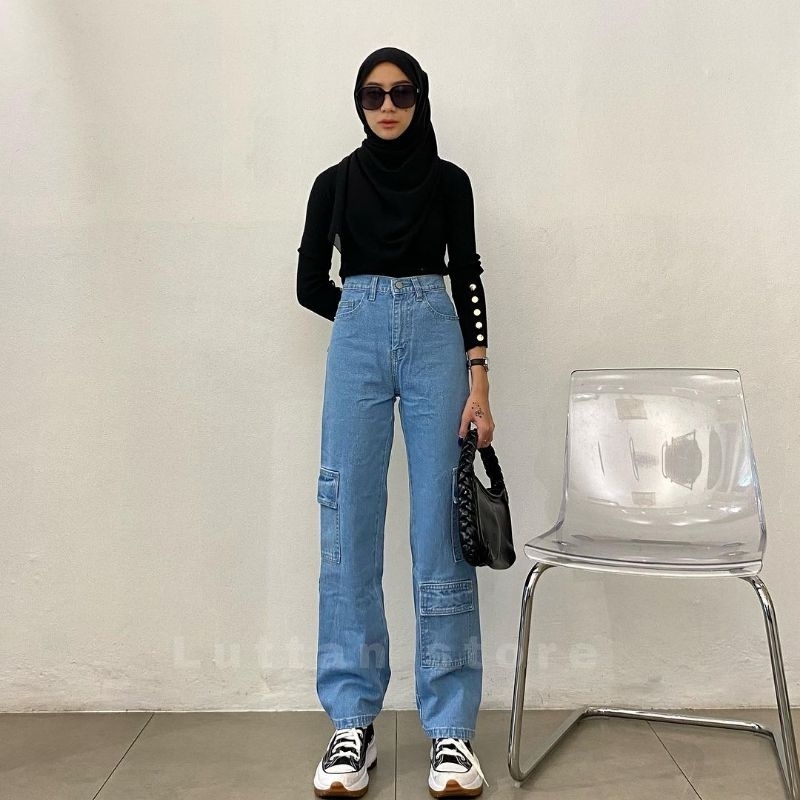 Jual Calestine Cargo Jeans | Shopee Indonesia