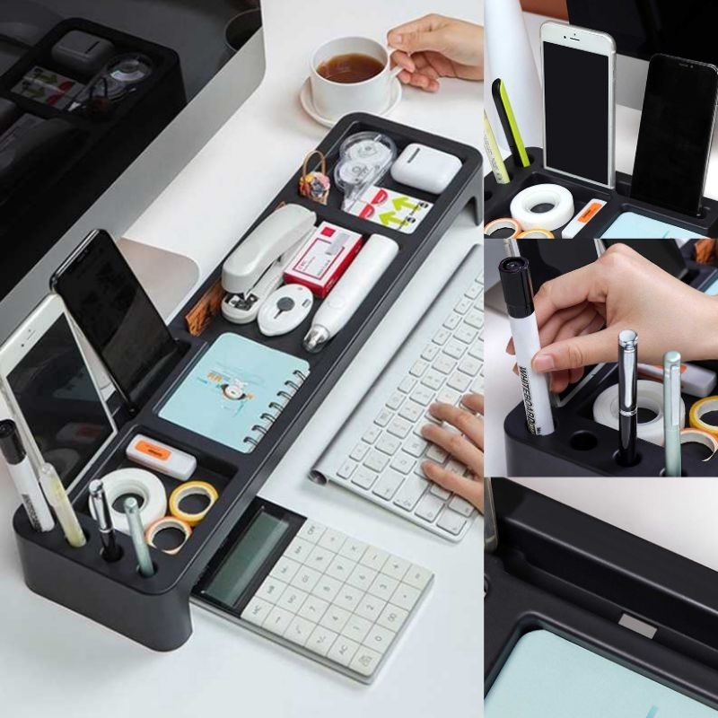 Jual Rak Desktop Keyboard Organizer Meja Monitor Komputer | Shopee ...