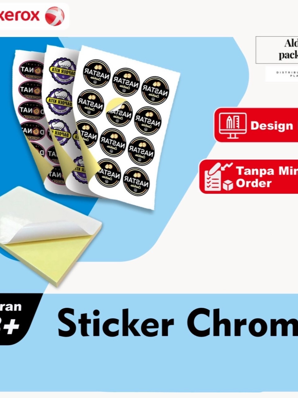 Jual Cetak Sticker A3 Chromo Bontak Vinyl Tanpa Cutting Cetak