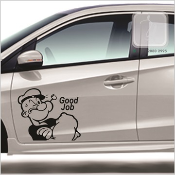 Jual CUTTING STICKER MOBIL POPEYE SI PELAUT GOOD JOB STIKER KACA BODY ...