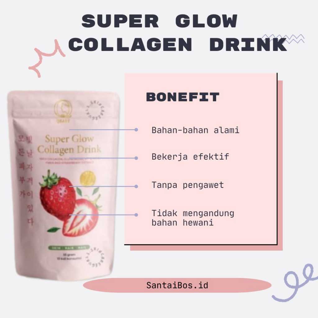 Jual QBAST QELSEA Super Glow Collagen Drink Minuman Serbuk Strawberry ...