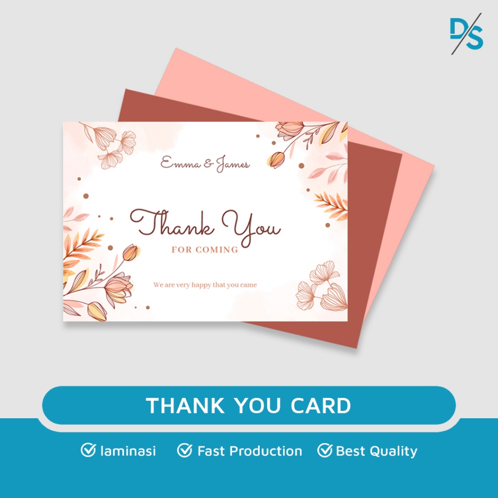 Jual DSPRINTING - Thank You Card Custom - Kartu Ucapan - Kartu Undangan