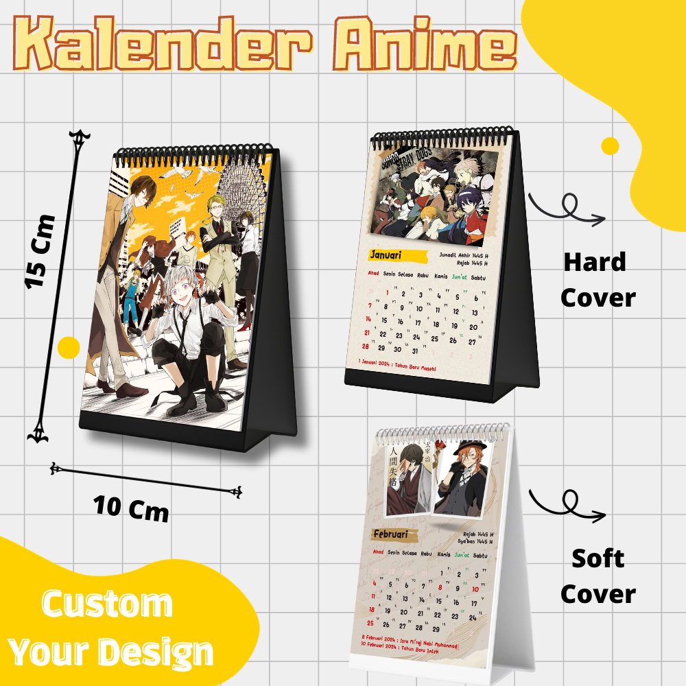 Jual Calendar / kalender meja 2024 anime bungo stray dog / Custom