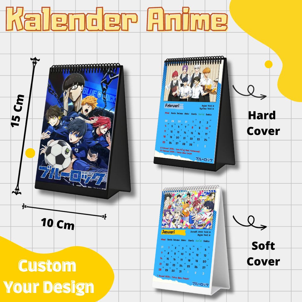 Jual Calendar / kalender meja 2025 anime blue lock / Custom kalender