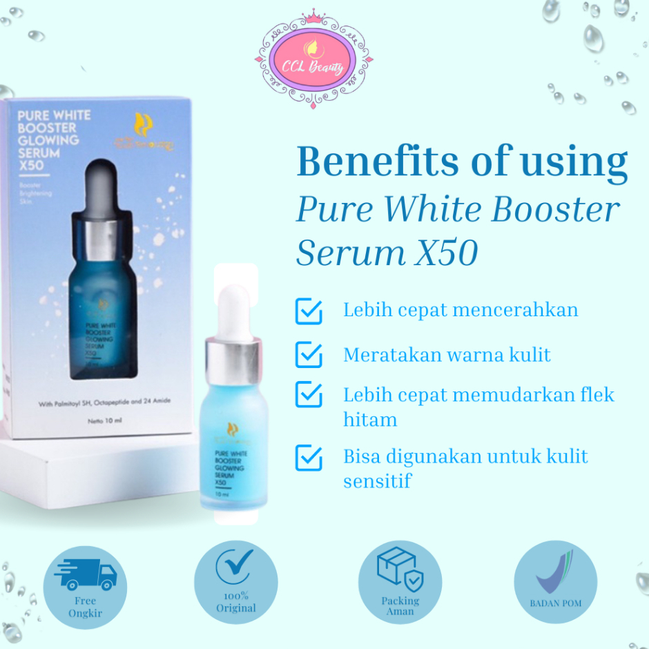 Jual PUREWHITE SERUM X50 HOUSEOFBEAUTY Serum Biru Viral Serum Glow Up ...