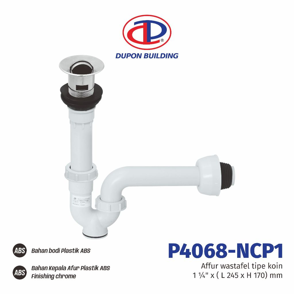 Jual DUPON Sifon Wastafel / Siphon PTrap / Trap Wastafel P4068NCP1