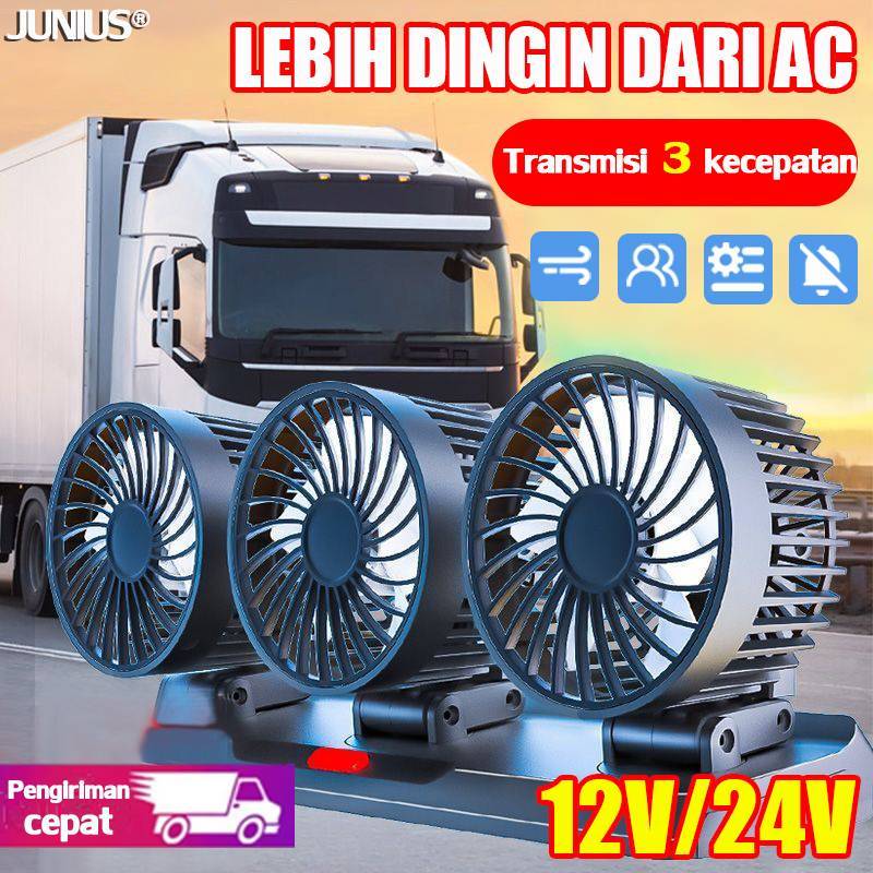 Jual SEVENBUS Kipas angin mobil 12/24volt Tiga roda gigi penyesuaian ...