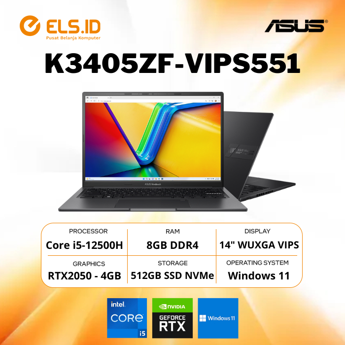 Jual Asus Vivobook 14 K3405ZF-VIPS551 Intel i5-12500H 8GB SSD 512GB ...