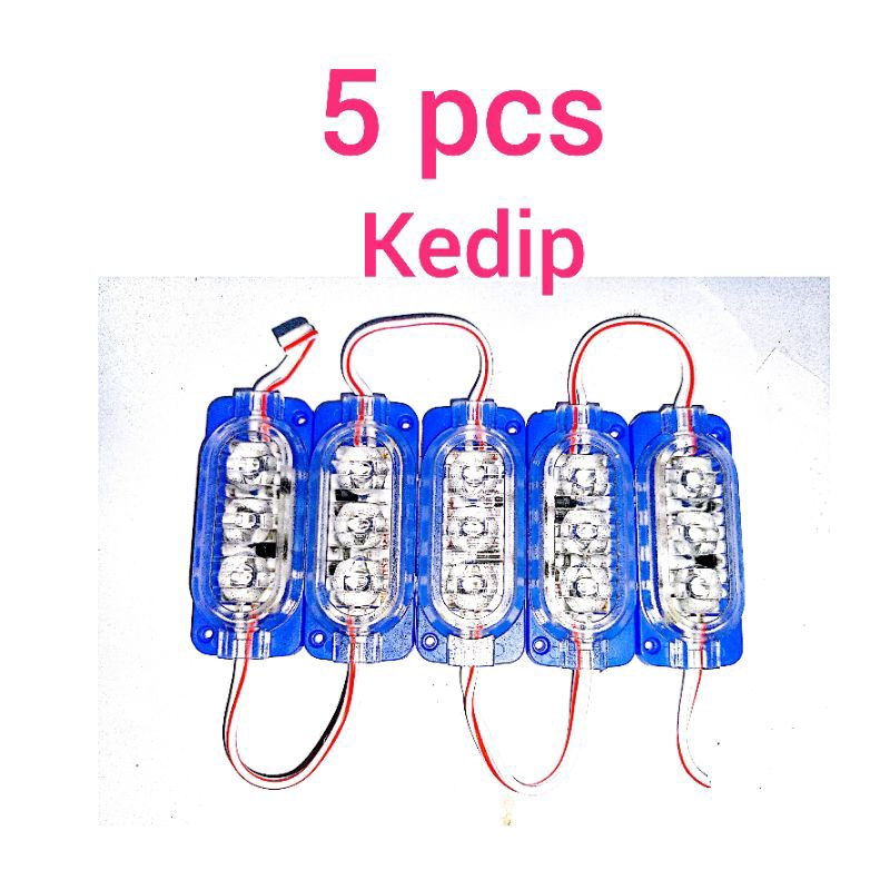 Jual Lampu LED Ultrasonic 3 Mata Kedip Otomatis LED Kedip 12 Volt 24 Volt Lampu 3 Mata Isi 5 Pcs