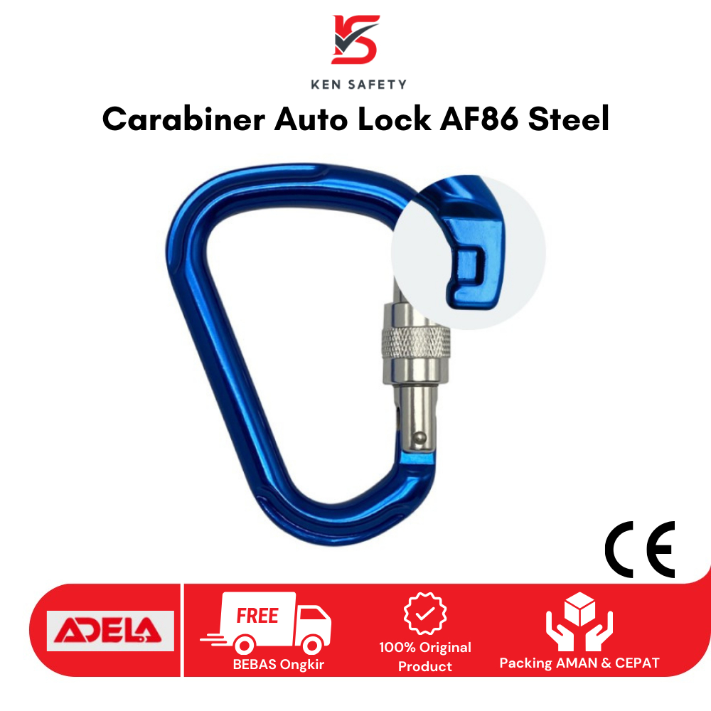 Jual Carabiner Standard Besi/Steel Safety Auto Screw Lock ADELA AF86 ...
