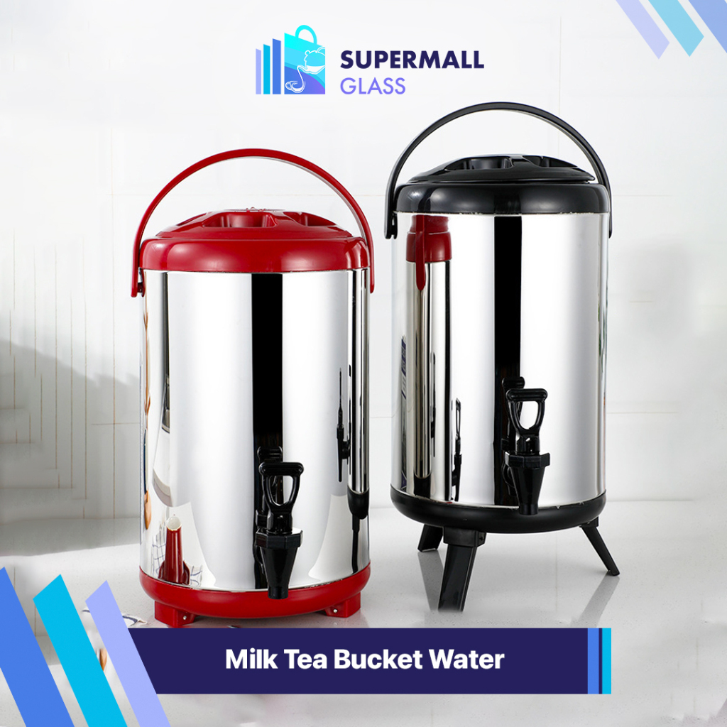 Jual Supermall Glass COD Milk Tea Bucket Water 8 10 12 Liter Dispenser ...