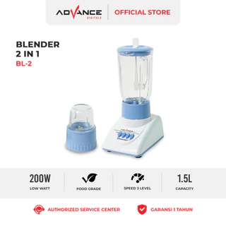 Advance Blender Tabung Kaca BL2 2in1 1.2 Liter Multifungsi  Foodgrade Garansi Resmi 1 Tahun