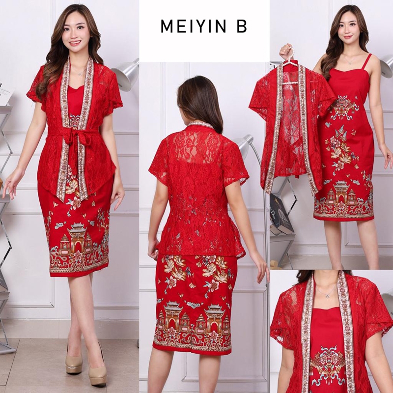 Jual Evercloth Meiyin Dress Wanita Batik Couple Modern Dress Batik Modern Shopee Indonesia 