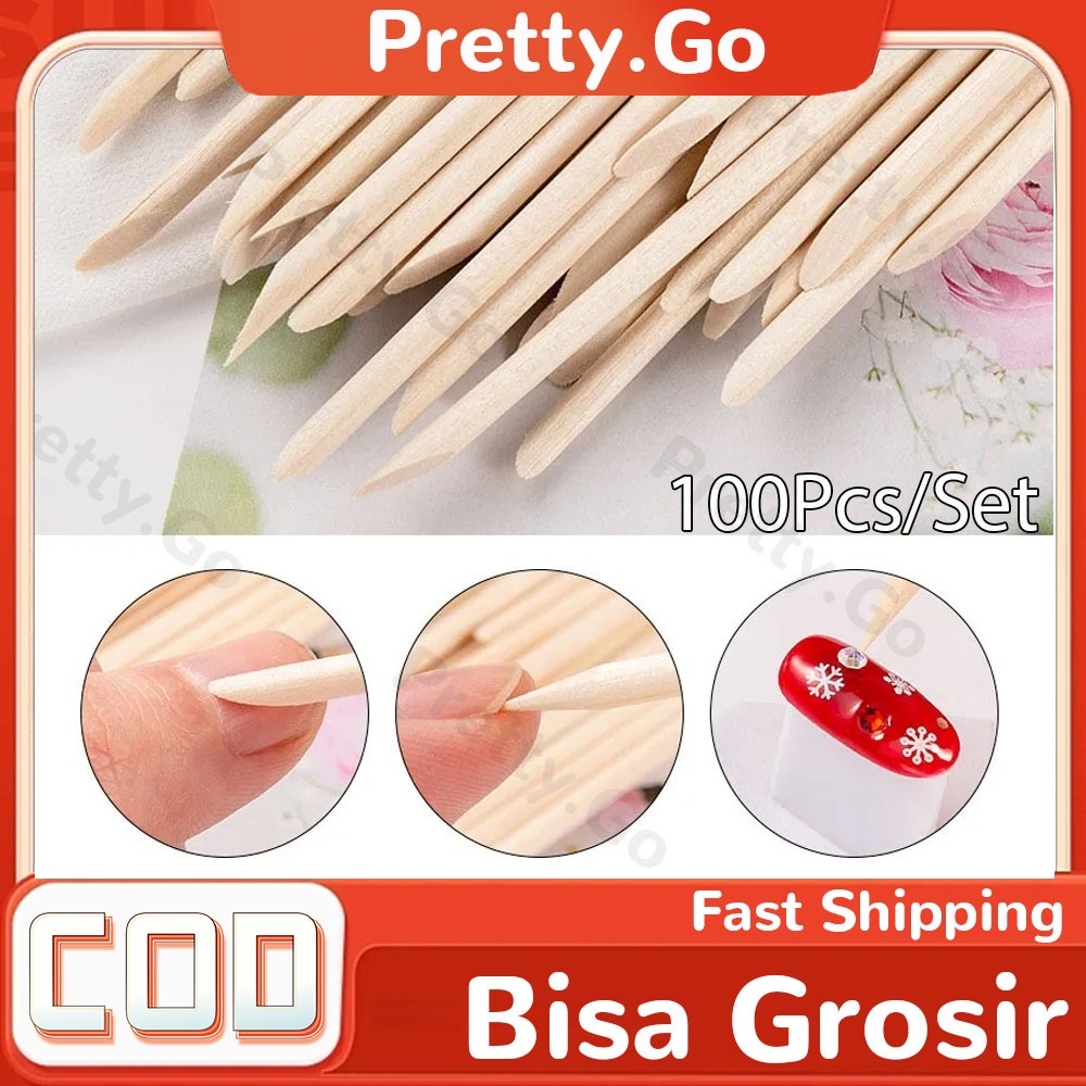 100-Piece Wooden Cuticle Pusher Sticks – Eco-Friendly Manicure & Pedicure Tools